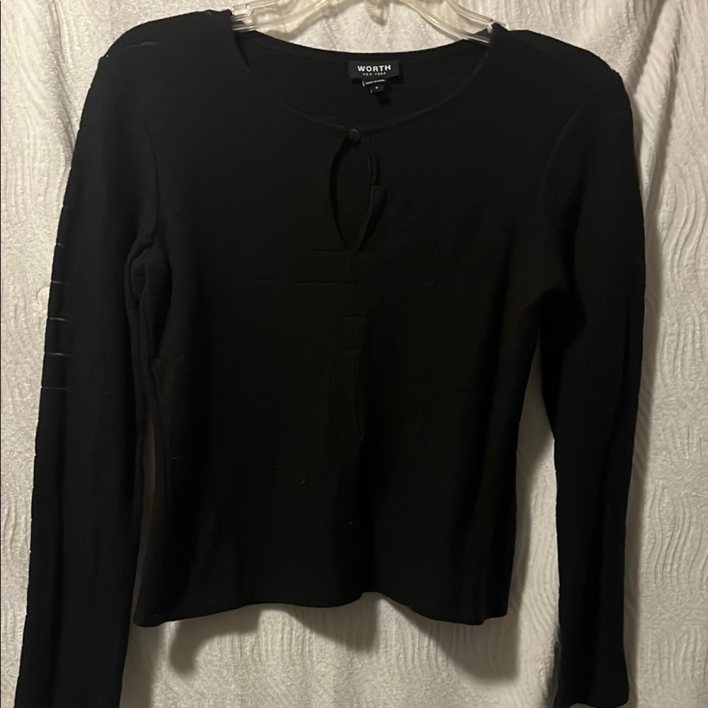 Worth Women's Classic Black Long Sleeve Blouse